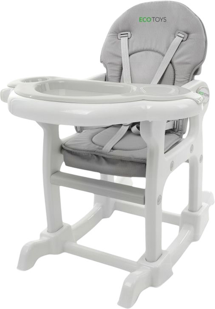 Krzesełko do karmienia EcoToys 3w1 biało-szary (5903089067832) - obraz 5