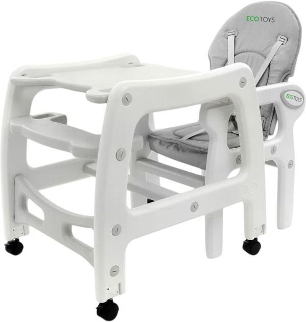 Krzesełko do karmienia EcoToys 3w1 biało-szary (5903089067832) - obraz 6