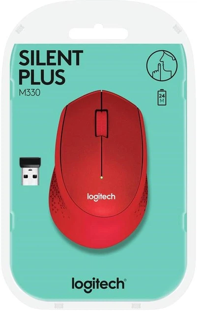 Mysz Logitech M330 Silent Plus WIreless Red (910-004911) - Zdjęcie 5 Mysz Logitech M330 Silent Plus WIreless Red (910-004911) - obraz 5
