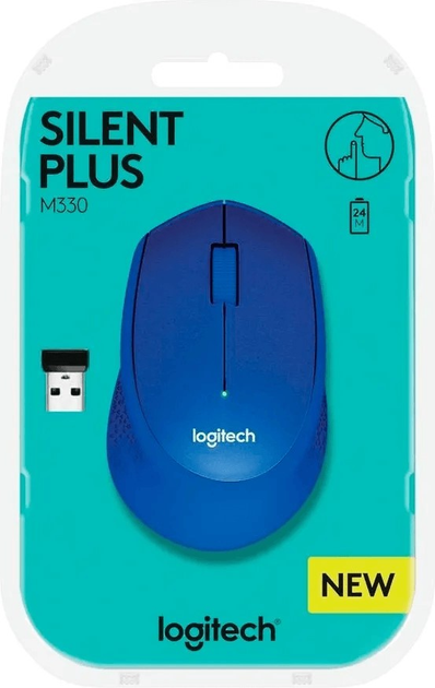 Миша Logitech M330 Silent Plus Wireless Blue (910-004910) - зображення 6