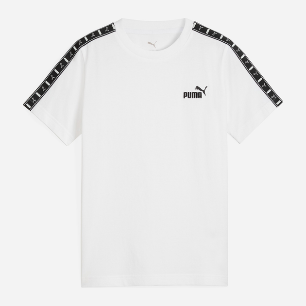 Дитяча футболка для хлопчика Puma Ess Tape 68578002 134-140 см White (4067983350634) - зображення 5
