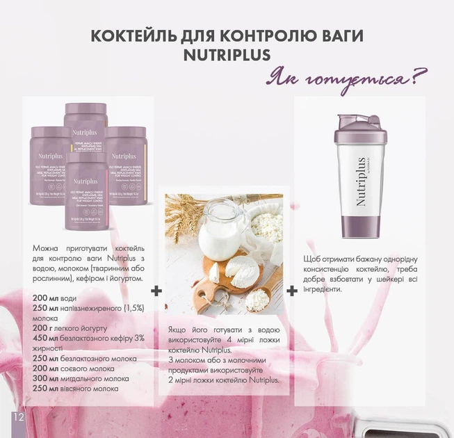 Коктейль для контролю ваги Farmasi зі смаком банану Nutriplus 520 г - зображення 8