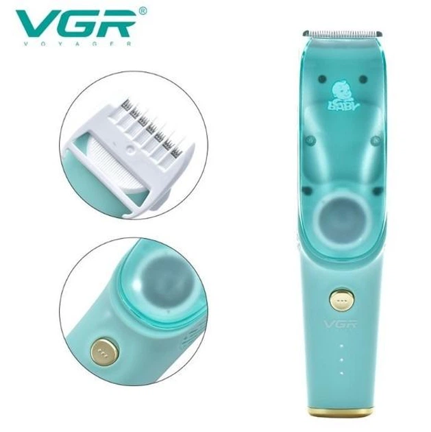 Безшумна машинка для стрижки дітей і немовлят VGR Baby V-151, Бездротовий тример 3 насадки з витяжкою - изображение 8