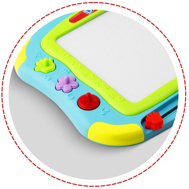 Дошка-столик для малювання Ricokids 2-в-1, стиральна ручка, 3 магнітні штампи, 4 кольори панелі, ергономічна ручка(ISL_7325F24D9F1A) - зображення 10