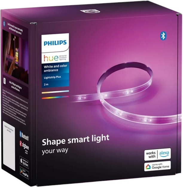 Taśma LED inteligentna Philips Hue Lightstrip Plus 2 m (8718699703424) - obraz 1