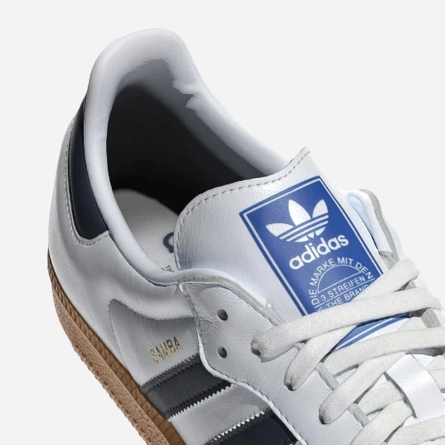 Чоловічі кеди низькі adidas Originals Samba OG IF3814 47.5 (12UK) Білий/Темно-синій (4066759174702) (955555906335391) - Уцінка - зображення 7