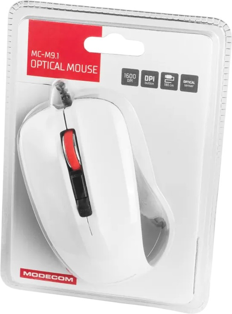 Mysz Modecom MC-M9.1 USB Biała (M-MC-00M9.1-200) - obraz 5