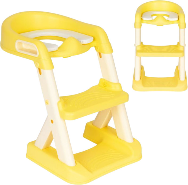 Nakładka na toaletę ze schodkami EcoToys biało-żółta (5903769978991) - obraz 8