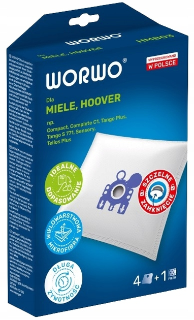 Набір мішків Worwo Hoover H30 HMB03 /KPL4 (5901362005816) - зображення 1