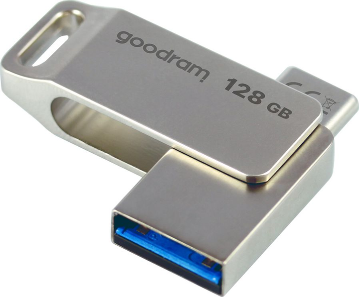 Pendrive USB GOODRAM ODA3 128GB USB 3.2 Gen 1/Type-C Silver (ODA3-1280S0R11) - obraz 3