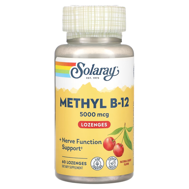 Метил вітамін B12, натуральна вишня, 5000 мкг, 60 пастилок