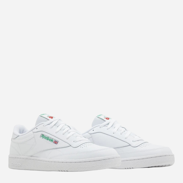 Sneakersy męskie skórzane Reebok Club C White Green AR0456 41 Białe (4056561016697) - obraz 2