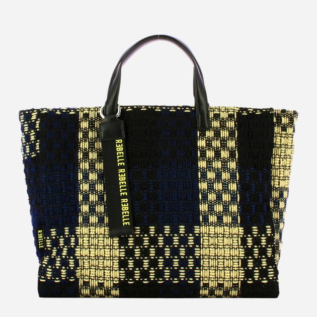 Torba shopper damska duża Rebelle Checked Wire 1WRE84TX0160-A639 Czarna (800070310514) - obraz 4