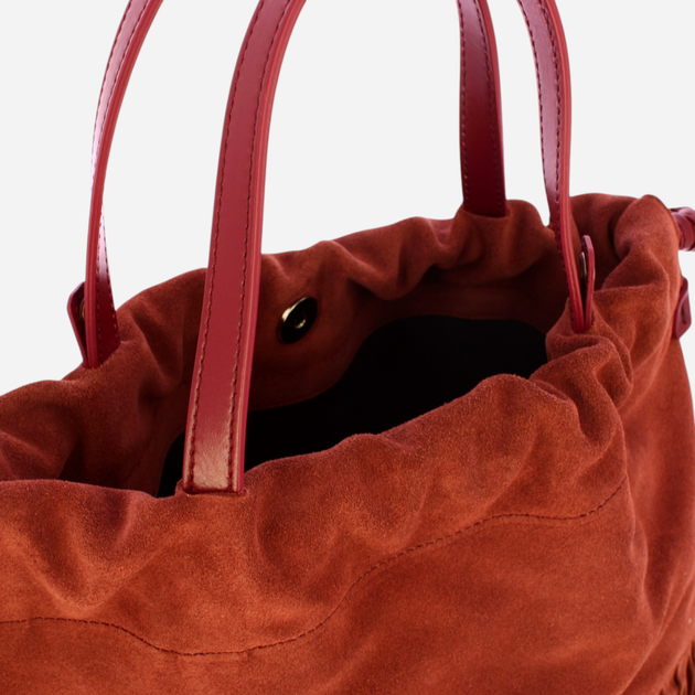 Torba shopper damska skórzana IUNTOO 174011-E10 Czerwona (800070326006) - obraz 5