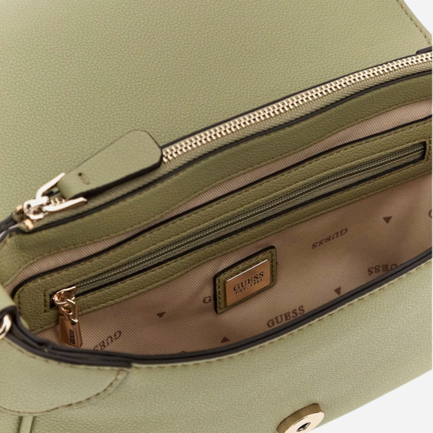 Сумка крос-боді через плече жіноча маленька Guess Fedora HWBG9519190-SAG Зелена (800070334871) - зображення 4