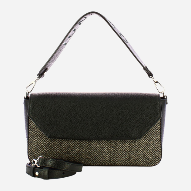 Torba damska IUNTOO 116001-NERO+SPIGATO-GRIGIO/NER Czarna (800070310038) - obraz 4