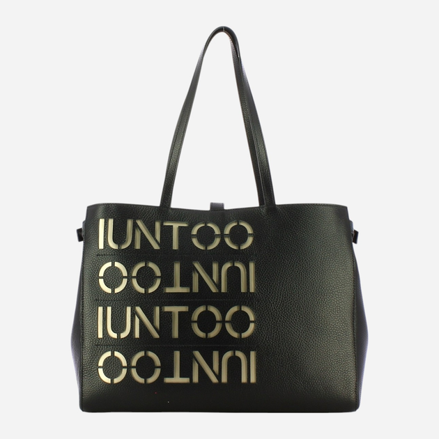 Torba shopper damska skórzana IUNTOO 130001-D28 Czarna (800070285187) - obraz 1