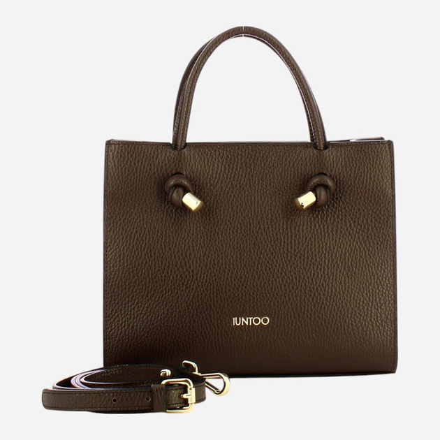 Torebka crossbody damska skórzana IUNTOO 168108-4105 Brązowa (800070329010) - obraz 4