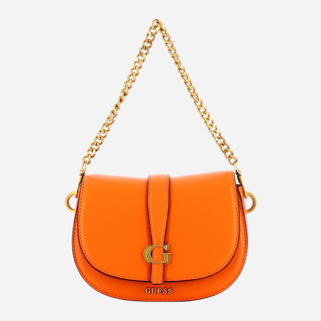 Сумка багет жіноча маленька Guess Kuba HWVA9329780-TNG Помаранчева (800070326074) - зображення 1