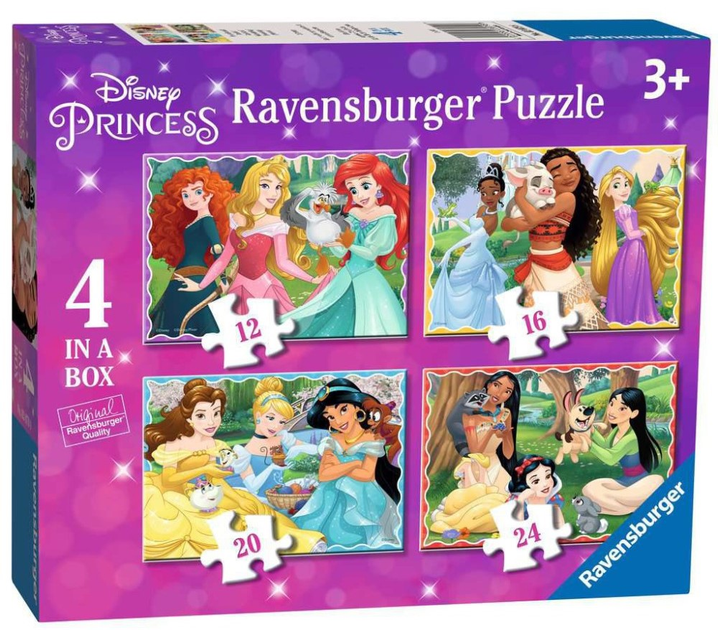 Puzzle Ravensburger Księżniczki Disney 4 w 1 12 + 16 + 20 + 24 elementów (4005556030798) - obraz 1