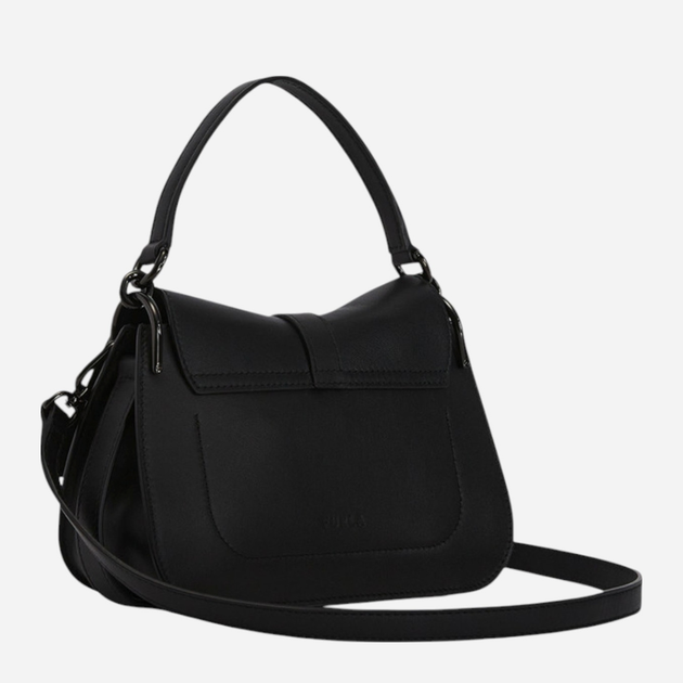 Сумка багет жіноча з натуральної шкіри маленька Furla Flow Mini WB01032BX2045O60001020 Чорна (800070310957) - зображення 3