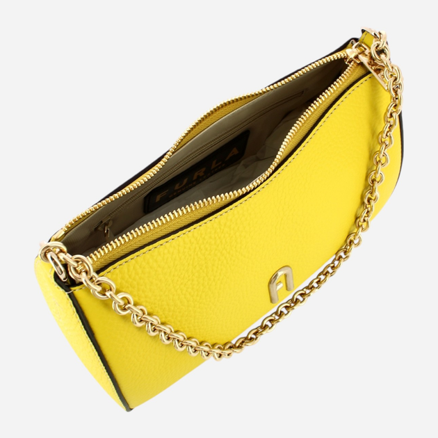 Сумка багет жіноча маленька Furla Primula Mini WB00903BX12322023S90 Жовта (800070302231) - зображення 5