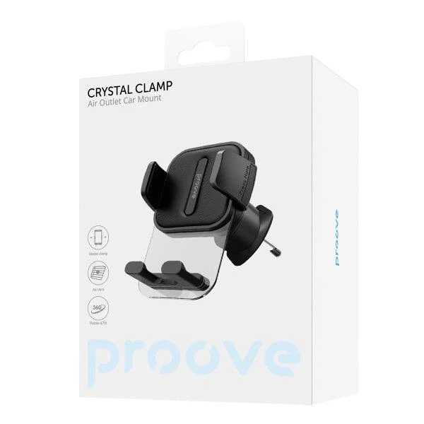 Автомобильный держатель для телефона Proove Crystal Clamp Air Outlet Car Mount для крепления в воздуховоде (CHCC00000001) Black - изображение 6