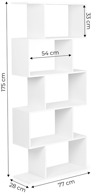 Regał ModernHome by Multistore 5 półek biały (CH230817-WT) - obraz 6
