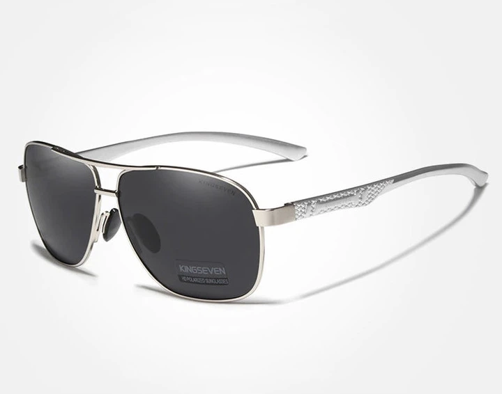 Мужские поляризационные солнцезащитные очки KINGSEVEN N7188 Silver Gray - изображение 3