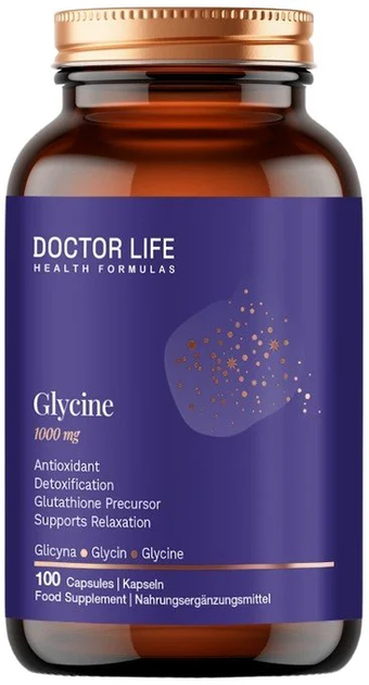 Харчова добавка Doctor Life Glycine 1000 mg 100 капсул (5905692385686) - зображення 1