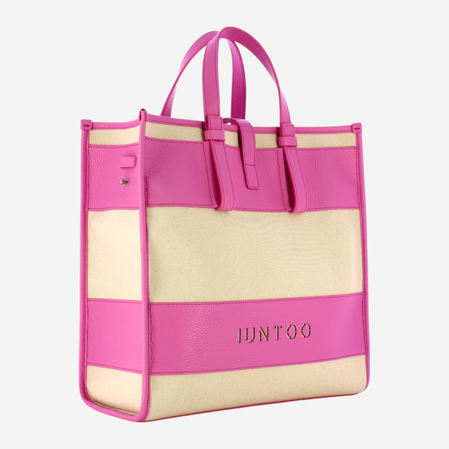 Сумка шопер жіноча IUNTOO 105001-NATURALE/ROSA Рожева (800070318308) - зображення 3