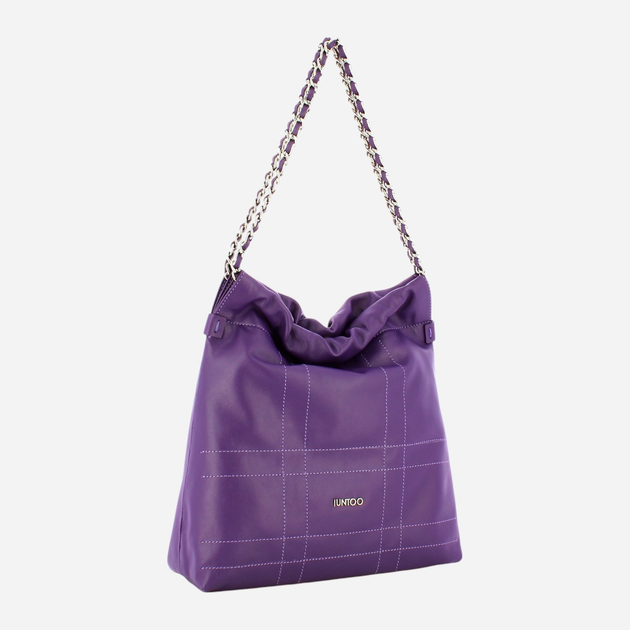 Torebka hobo damska skórzana IUNTOO 114003-VIOLA Fioletowa (800070310049) - obraz 3