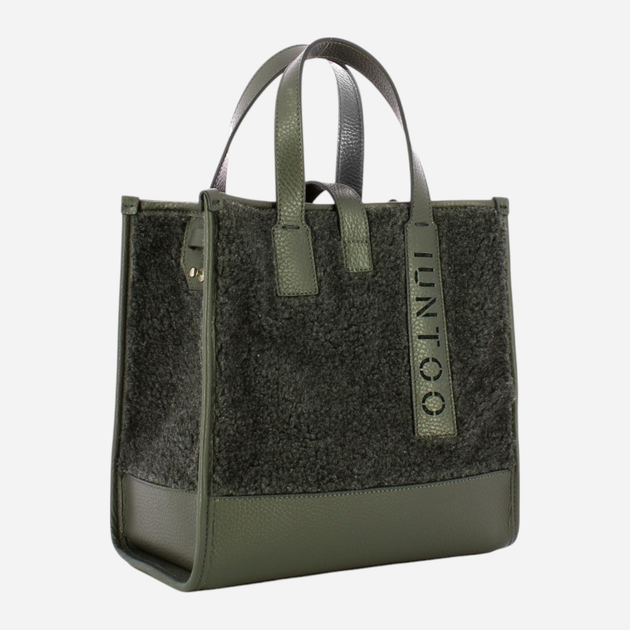 Torba shopper damska IUNTOO 115003-GRIGIO+TEDDY-GRIGIO Szara (800070310029) - obraz 3