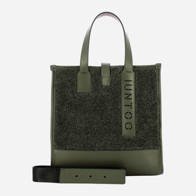 Torba shopper damska IUNTOO 115003-GRIGIO+TEDDY-GRIGIO Szara (800070310029) - obraz 4