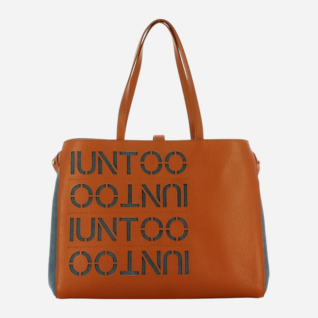 Сумка шопер жіноча IUNTOO 140001-CUOIO-JEANS Коричнева (800070262509) - зображення 1