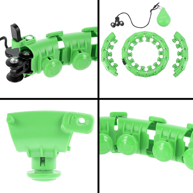 Hula-hop HMS HHW01 z wypustkami i obciążnikiem Green (5907695552287) - obraz 7