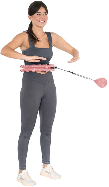 Hula-hop HMS HHW01 z wypustkami i obciążnikiem Pink (5907695552294) - obraz 4