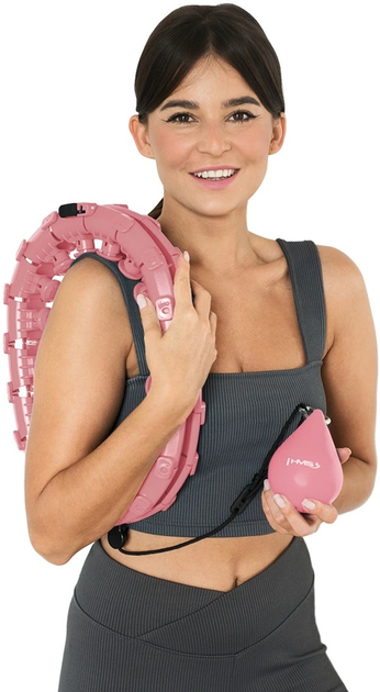 Hula-hop HMS HHW01 z wypustkami i obciążnikiem Pink (5907695552294) - obraz 6