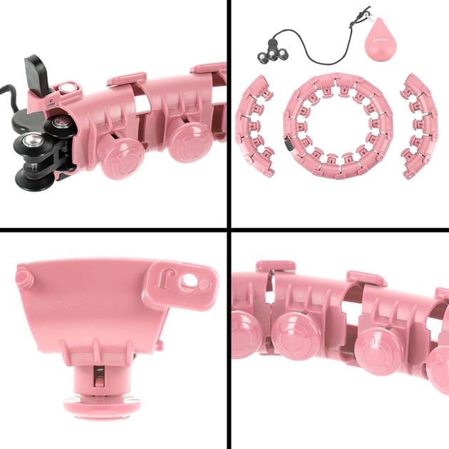 Hula-hop HMS HHW01 z wypustkami i obciążnikiem Pink (5907695552294) - obraz 7