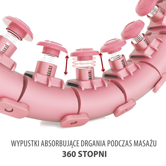 Hula-hop HMS HHW01 z wypustkami i obciążnikiem Pink (5907695552294) - obraz 8