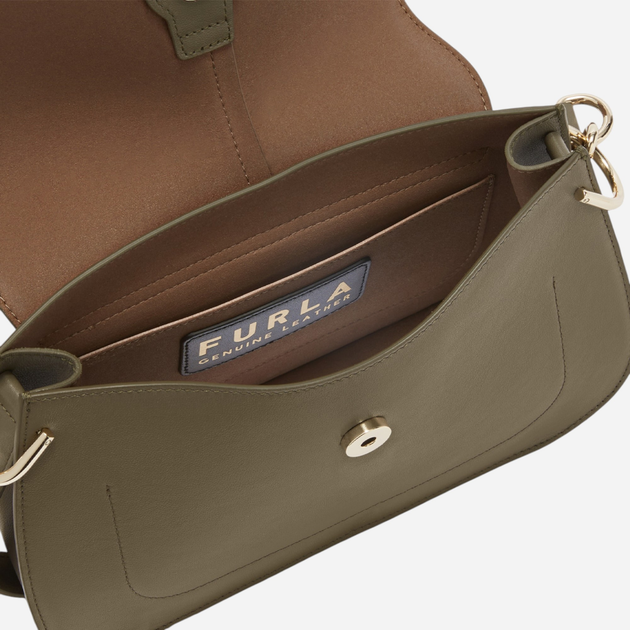 Сумка крос-боді через плече жіноча з натуральної шкіри середня Furla Flow M WB00996BX20452810S1007 Зелена (800070325830) - зображення 5