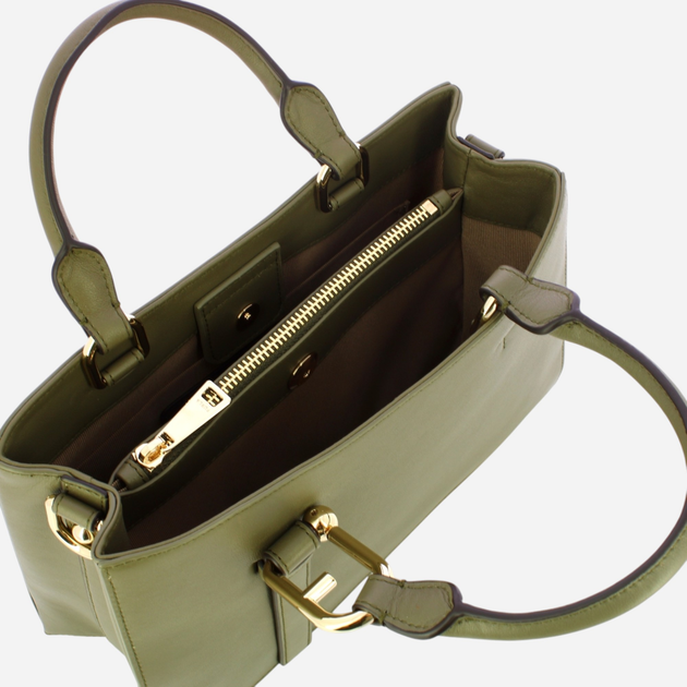 Torba shopper damska skórzana Furla Nuvola M WB01336BX20452810S1007 Zielona (800070325832) - obraz 5