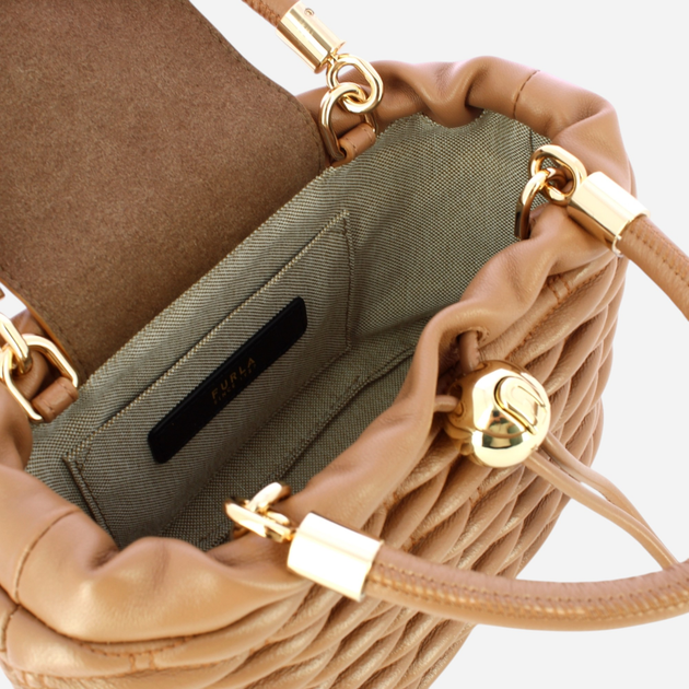 Сумка жіноча з натуральної шкіри маленька Furla Mionido Mini WE00716BX3221YU5001007 Бежева (800070331304) - зображення 5