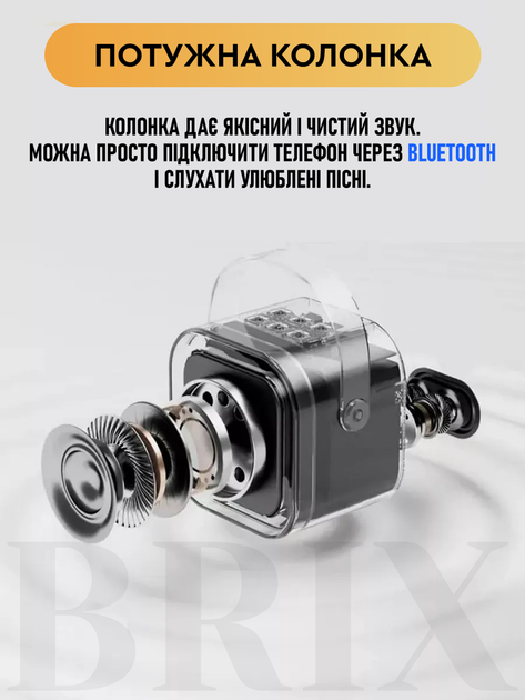Беспроводная портативная Bluetooth колонка с двумя микрофонами и сабвуфером Розовая - изображение 4