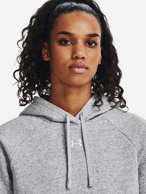 Худі тепле жіноче Under Armour UA Rival Fleece Hoodie 1379500-013 XS Сіре (196883862160) - зображення 4