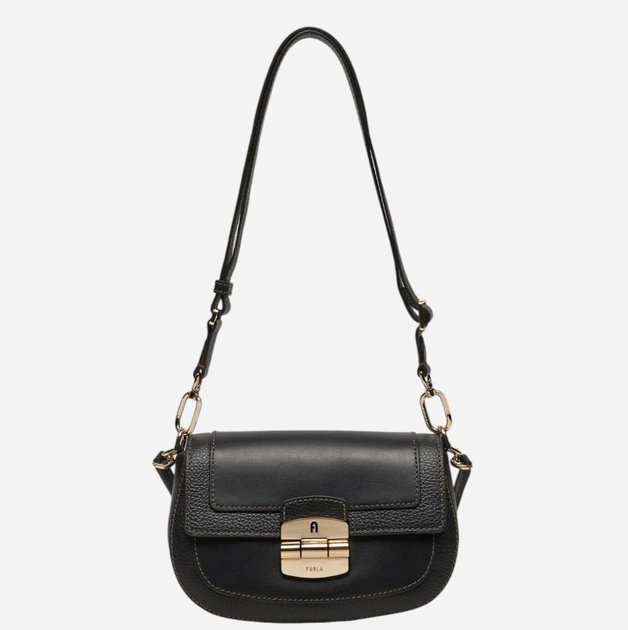 Torebka crossbody damska mała ze skóry naturalnej Furla WB00920BX0053O60001007 Czarna - obraz 3