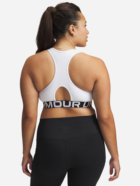 Спортивний топ для фітнесу жіночий Under Armour UA HG Mid Branded 1383544-100 XS Білий (196886942005) - зображення 5