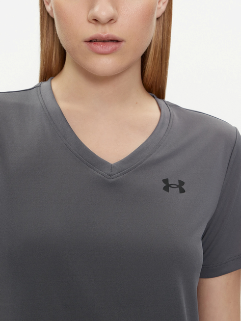 Футболка спортивна жіноча Under Armour Tech SSV- Solid 1384229-025 M Сіра (196885499104) - зображення 4