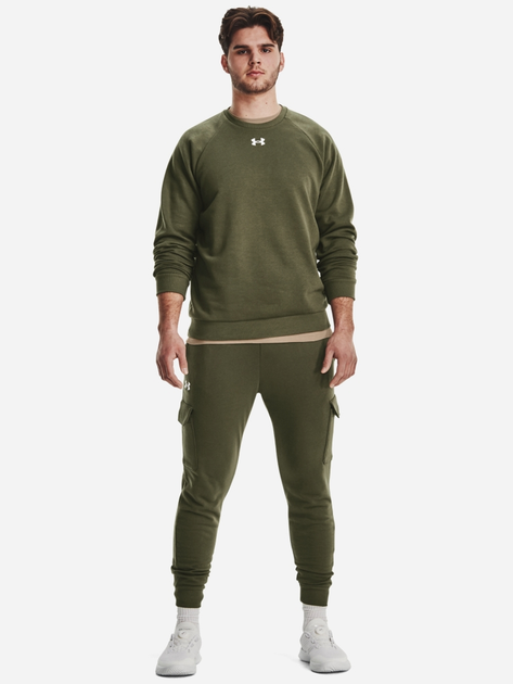 Bluza bez kaptura męska Under Armour UA Rival Fleece Crew 1379755-390 S Khaki (196884156985) - obraz 3