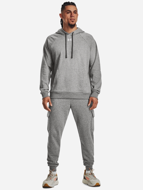 Bluza męska z kapturem ciepła Under Armour UA Rival Fleece Hoodie 1379757-025 XL Szara (196884800475) - obraz 3